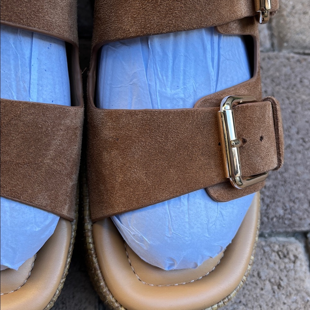 Marc Fisher Tan Platform Sandals with Adjustable Straps - Picture 7 of 16